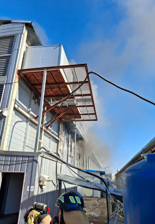 화재가 발생한 양계장. 경북소방본부 제공