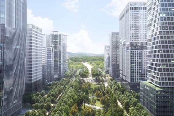 오세훈 시장이 방송에 들고 나온 세운상가에서 바라본 종묘 조감도. 서울시 제공