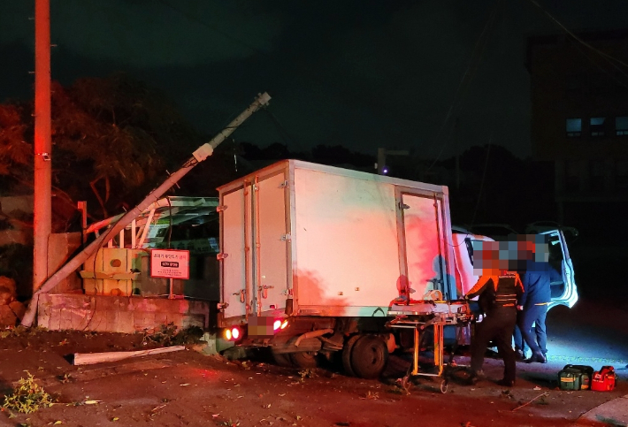 지난 10일 사고현장 모습. 제주도소방안전본부 제공