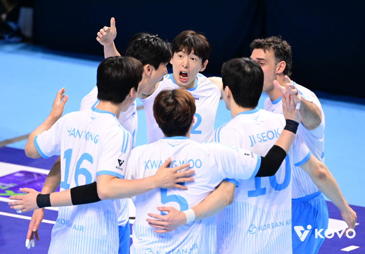 대한항공 승리. 한국배구연맹