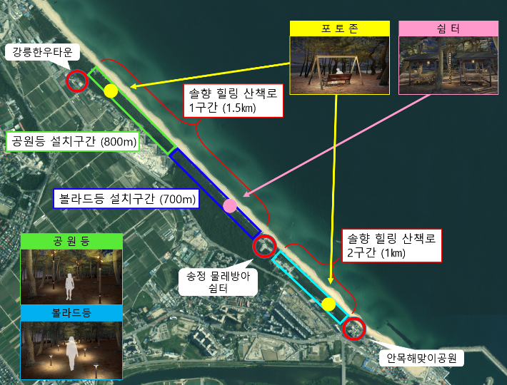 야간에도 걷기 좋은 강릉, 안전과 관광 두 마리 토끼 잡는다. 강릉시 제공