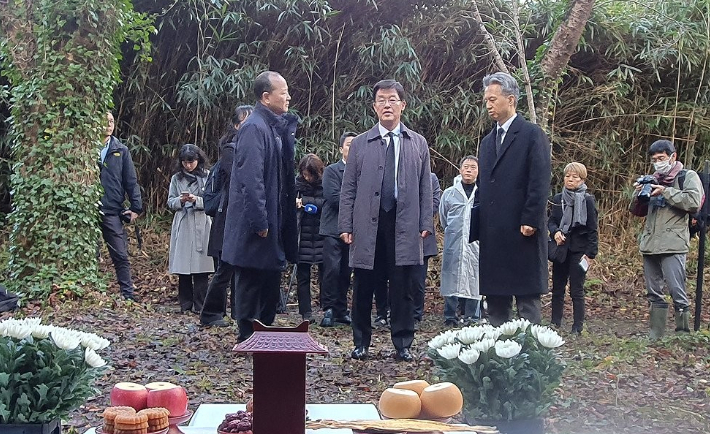 작년 11월 열린 사도광산 강제동원 한국인 희생자 추도식. 연합뉴스