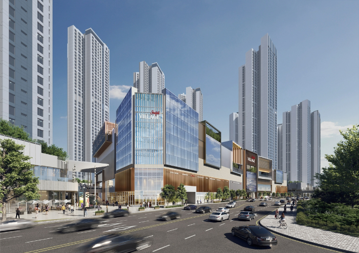 스타필드 빌리지 운정 외부 전경 조감도. 신세계프라퍼티 제공