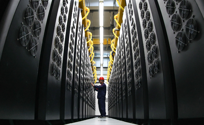 중국 구이저우성의 슈퍼컴퓨팅센터 데이터룸. 연합뉴스