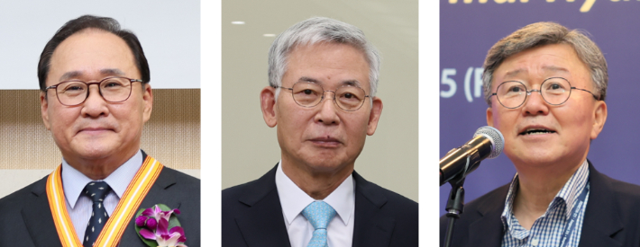 김예동 UST 명예교수, 오희목 UST 명예교수(석좌교수), 송철화 UST 명예교수(왼쪽부터). UST제공
