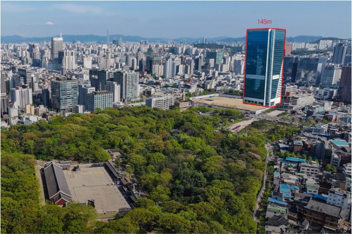 종묘 상공에서 바라본 모습을 가상으로 제작한 도식도. 국가유산청 제공