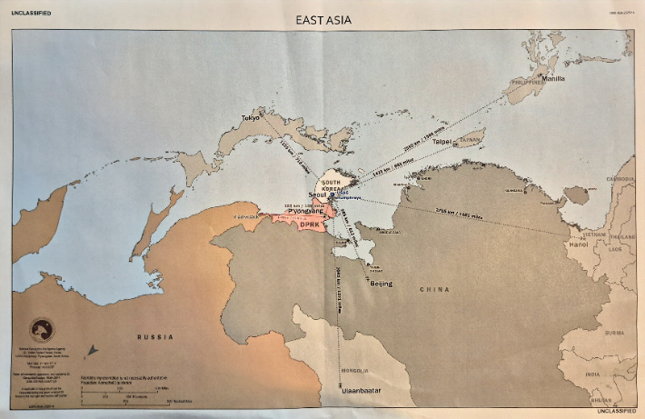 뒤집힌 한반도 지도. 연합뉴스