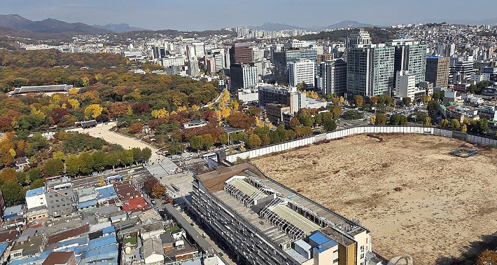 유네스코 세계유산인 종묘 인근 세운4구역. 연합뉴스