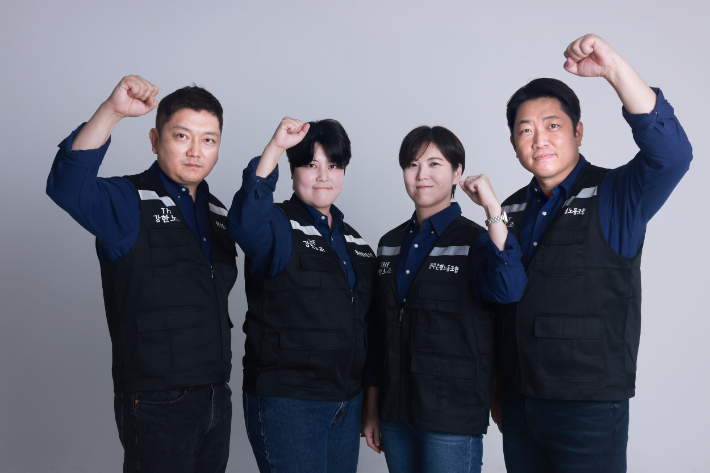 (왼쪽부터) 홍도현 부위원장, 백유진 사무국장, 정이연 부위원장, 박만 위원장. 광주은행 제공