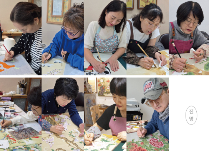 '진명회' 회원전 참여 작가. 한국민화진흥협회 제공