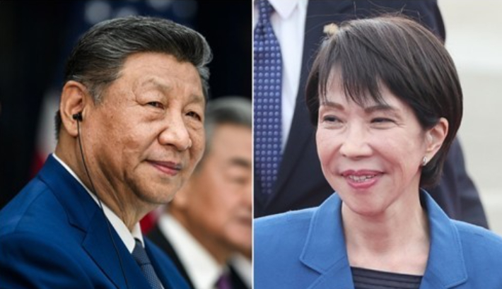 시진핑 중국 국가주석(왼쪽)과 다카이치 사나에 일본 총리. 연합뉴스