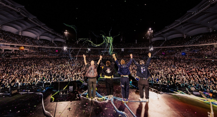 고양종합운동장에서 열린 콜드플레이 내한공연 현장. 라이브네이션코리아 제공