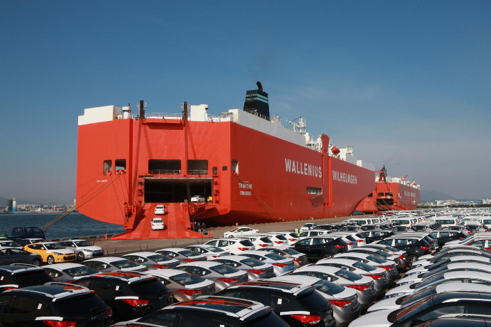 현대자동차 수출부두. 울산시 제공