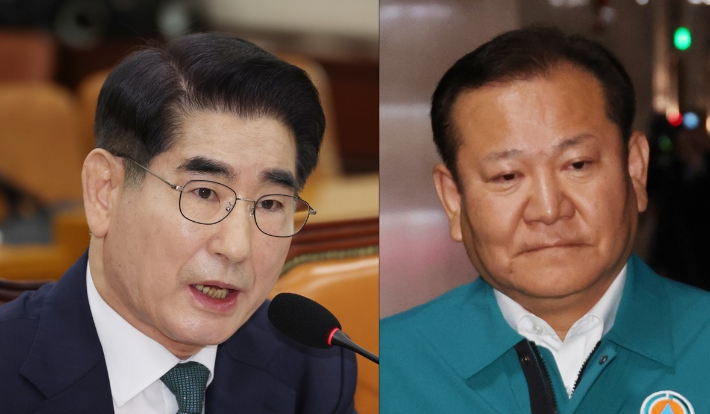 김용현 전 국방부 장관(왼쪽)과 이상민 전 행정안전부 장관. 연합뉴스