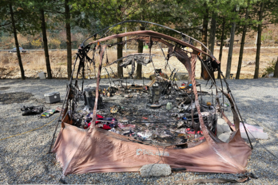 캠핑장 사고 현장. 강원소방본부 제공