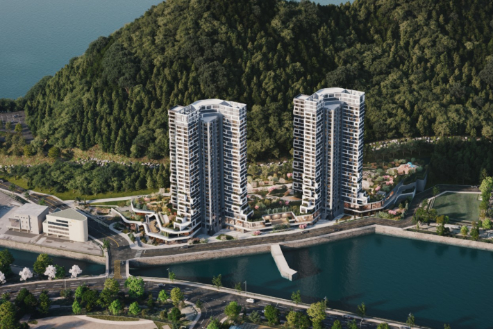 아이에스동서가 추진 주인 부산 남구 이기대 앞 아파트 조감도. 아이에스동서 제공