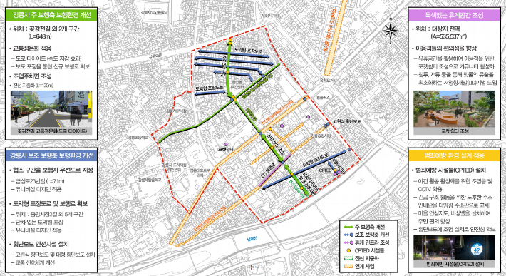 2026년 생활권 보행환경 종합정비사업 구상도. 강릉시 제공