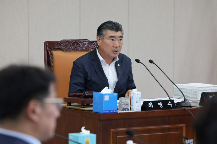 전남도의회 최명수 안전건설소방위원장 의정활동 모습. 전남도의회 제공