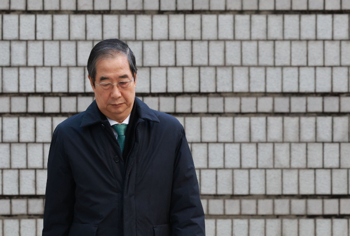 내란 우두머리 방조 혐의를 받는 한덕수 전 국무총리. 연합뉴스