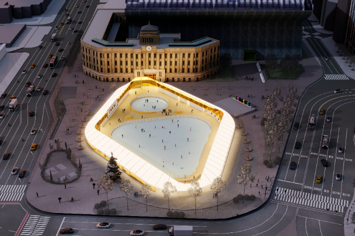 서울 아이스링크 야경. 서울시 제공