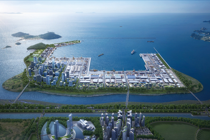 새만금 신항 조감도. 전북도 제공