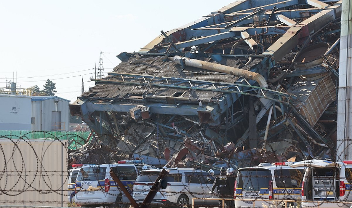 울산화력발전소 붕괴 현장. 연합뉴스
