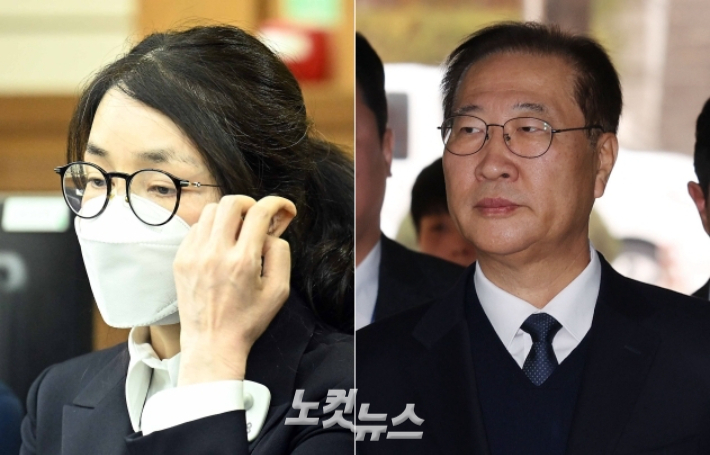 윤석열 전 대통령 배우자 김건희씨와 박성재 전 법무부 장관. 사진공동취재단, 류영주 기자