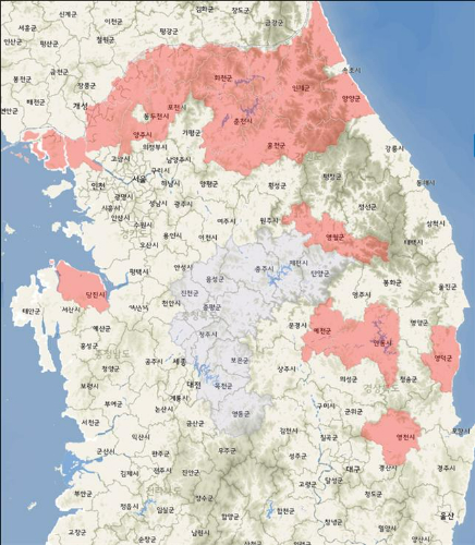 ASF 발생 현황. 충북도 제공