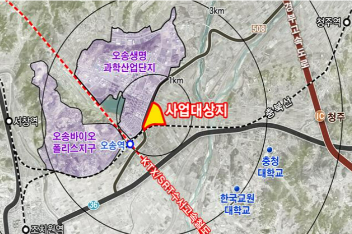 오송 호텔 개발 예정지. 충북도 제공