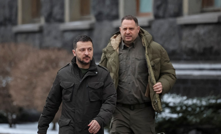 볼로디미르 젤렌스키와 함께 우크라이나 전시체제를 이끌어온 안드리 예르마크 대통령 비서실장. 연합뉴스