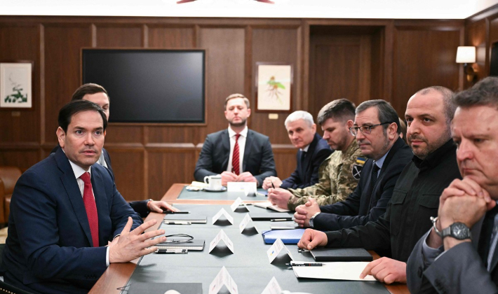 마코 루비오 미국 국무장관과 루스템 우메로우 우크라이나 국가안보국방위원회 서기 등 미국과 우크라이나의 협상 대표단. 연합뉴스