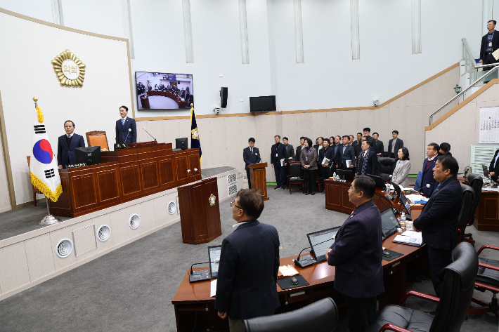1일 구례군의회 개회식. 구례군의회 제공 