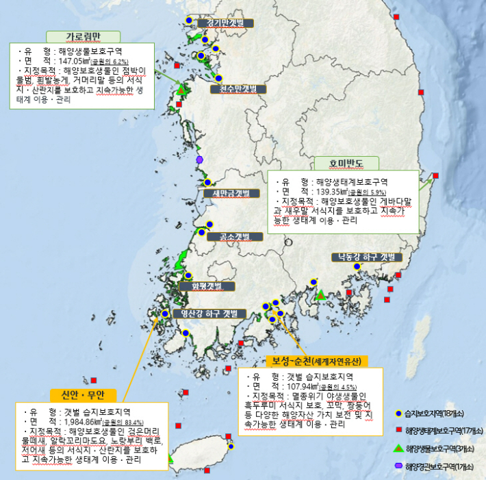 국가해양생태공원 지정위치. 해양수산부 제공