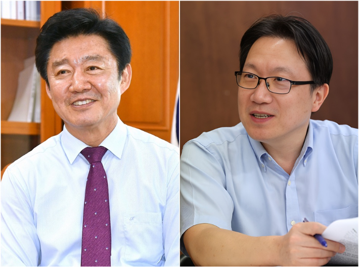 헌법학자인 박상철 경기대 정치전문대학원 교수와 민주주의 연구자인 신진욱 중앙대 교수. 박상철·신진욱 교수 제공