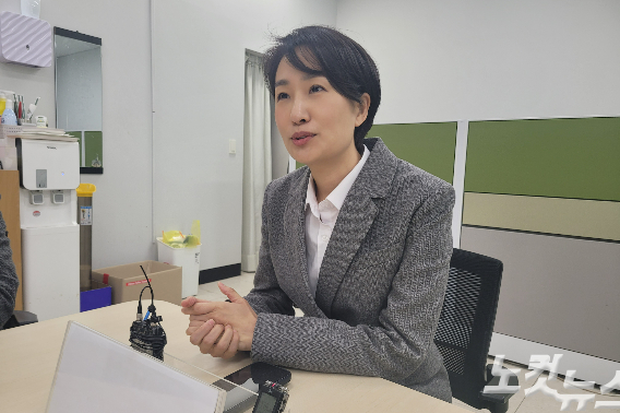 국민의힘 김수민 청주 청원 조직위원장. 박현호 기자