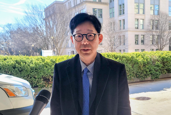 한미회담 결과 설명하는 박윤주 외교1차관. 연합뉴스