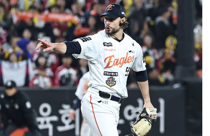 한화 우완 라이언 와이스. 연합뉴스