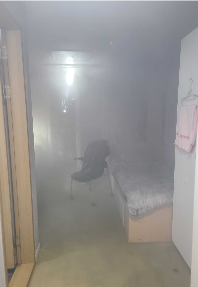 강릉 기숙사 화재. 강원소방본부 제공