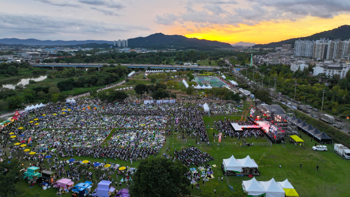 지난 9월 황룡친수공원에서 열린 제3회 광산뮤직ON페스티벌 행사장 전경. 광주 광산구 제공