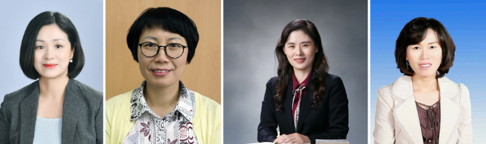 (왼쪽부터)경남자영고 이둘이 행정실장, 거제교육지원청 원인선 행정지원과장, 양산교육지원청 박선경 행정지원과장, 창원교육지원청 전미숙 행정지원과장. 경남교육노조 제공