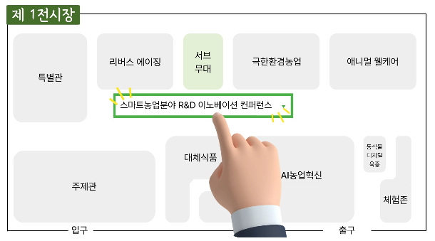 스마트농업 R&D 이노베이션 컨퍼런스 전시장 도면. 농림식품기술기획평가원 제공