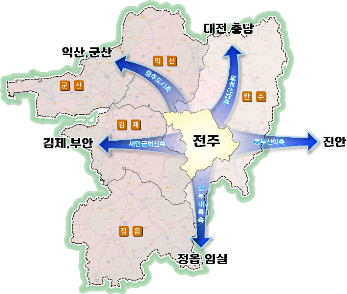 전주권 광역교통 확충 방향. 전북도 제공