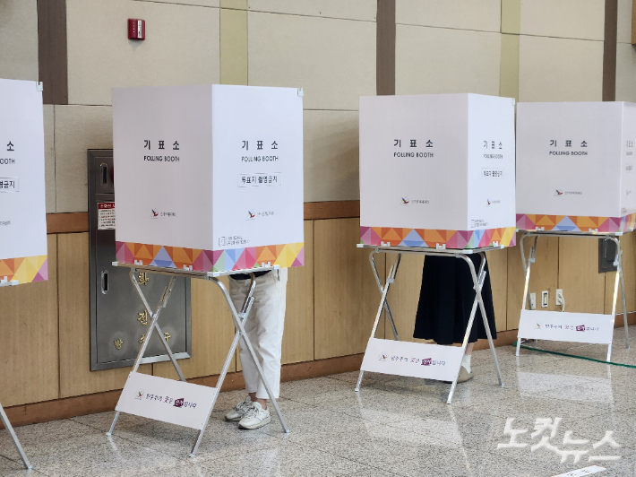 제21대 대통령선거 투표장 모습. 정혜린 기자