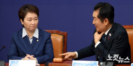 대화하는 정청래-이언주