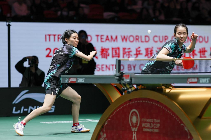 탁구 대표팀 최효주(왼쪽)와 김나영. ITTF SNS 캡처 
