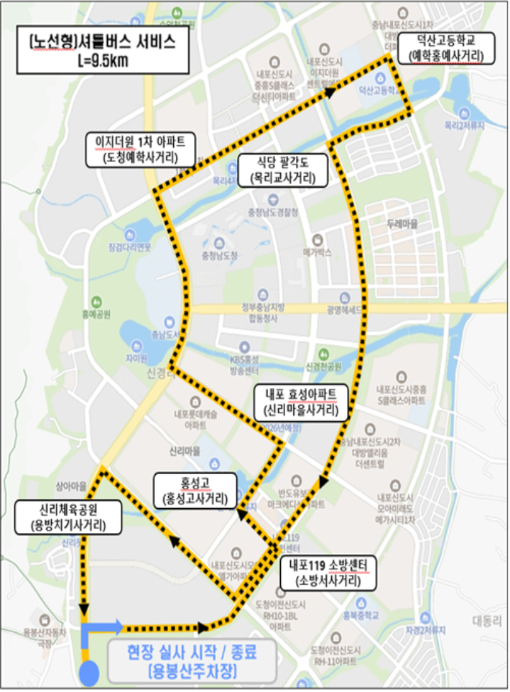 자율주행 노선도. 충남도 제공