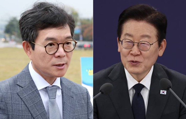 이재명 대통령(오른쪽)과 정원오 서울 성동구청장. 연합뉴스