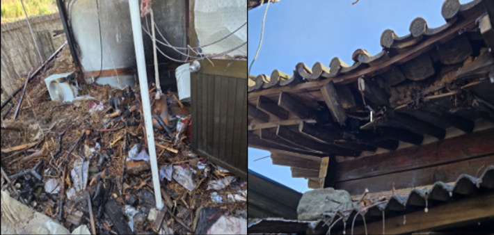 화재가 발생한 주택. 경주소방서 제공