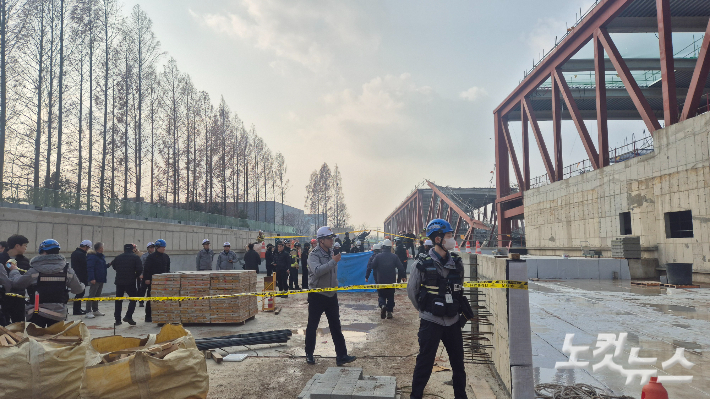 광주대표도서관 붕괴 사고 현장. 한아름 기자