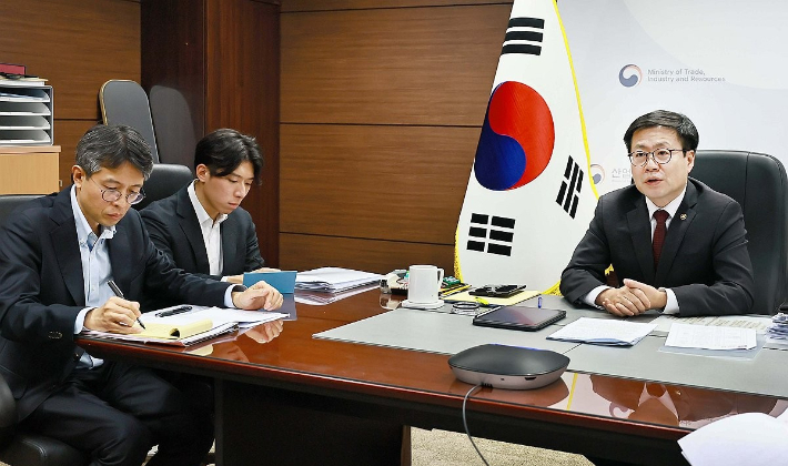 여한구 산업통상부 통상교섭본부장이 10일 서울 중구 대한상공회의소에서 열린 세계무역기구(WTO) 다자통상전략회의에서 발언하고 있다. 연합뉴스